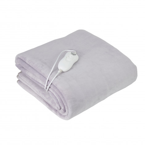 Adler Electric blanket AD 7425 Number of heating levels 4, Number of persons 1, Washable, Remote control, Coral fleece, 60 W, Gr