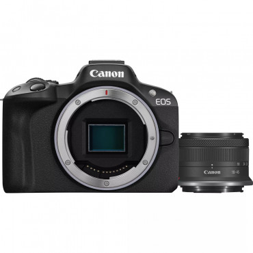 Canon EOS R50 + RF-S 18-45mm F4.5-6.3 IS STM (SIP) Megapixel 24.2 MP, Image stabilizer, ISO 32000, Display diagonal 2.95 ", Wi-F