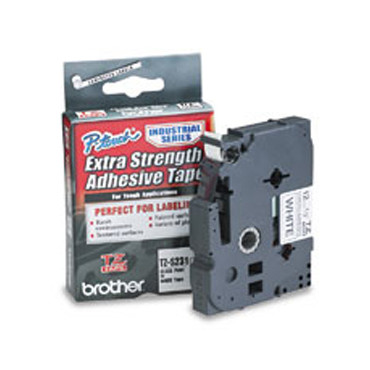 Brother TZ-S231 Strong Adhesive Laminated Tape Black on White, TZe, 1.2 cm, 8 m