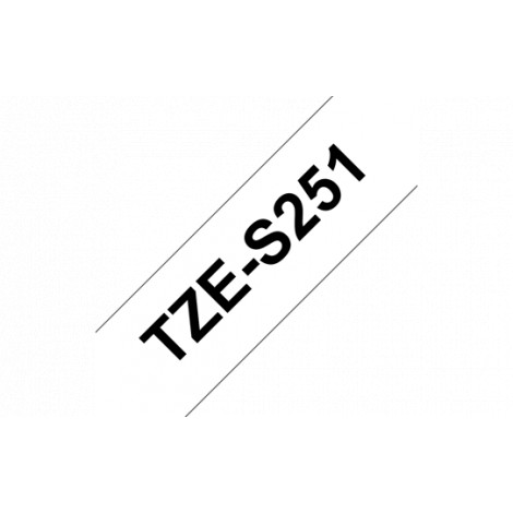 Brother TZe-S251 Strong Adhesive Laminated Tape Black on White, TZe, 8 m, 2.4 cm