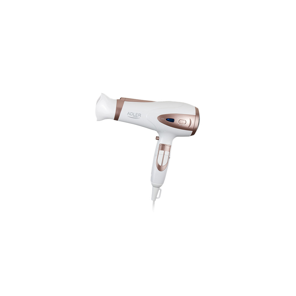 Adler Hair Dryer AD 2248 2400 W, Number of temperature settings 3, Ionic function, Diffuser nozzle, White