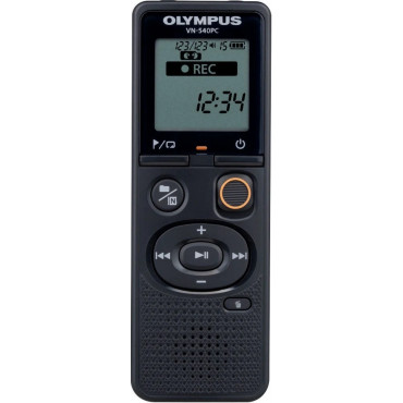 Olympus Digital Voice Recorder (OM Branded) VN-540PC Segment display 1.39', WMA, Black