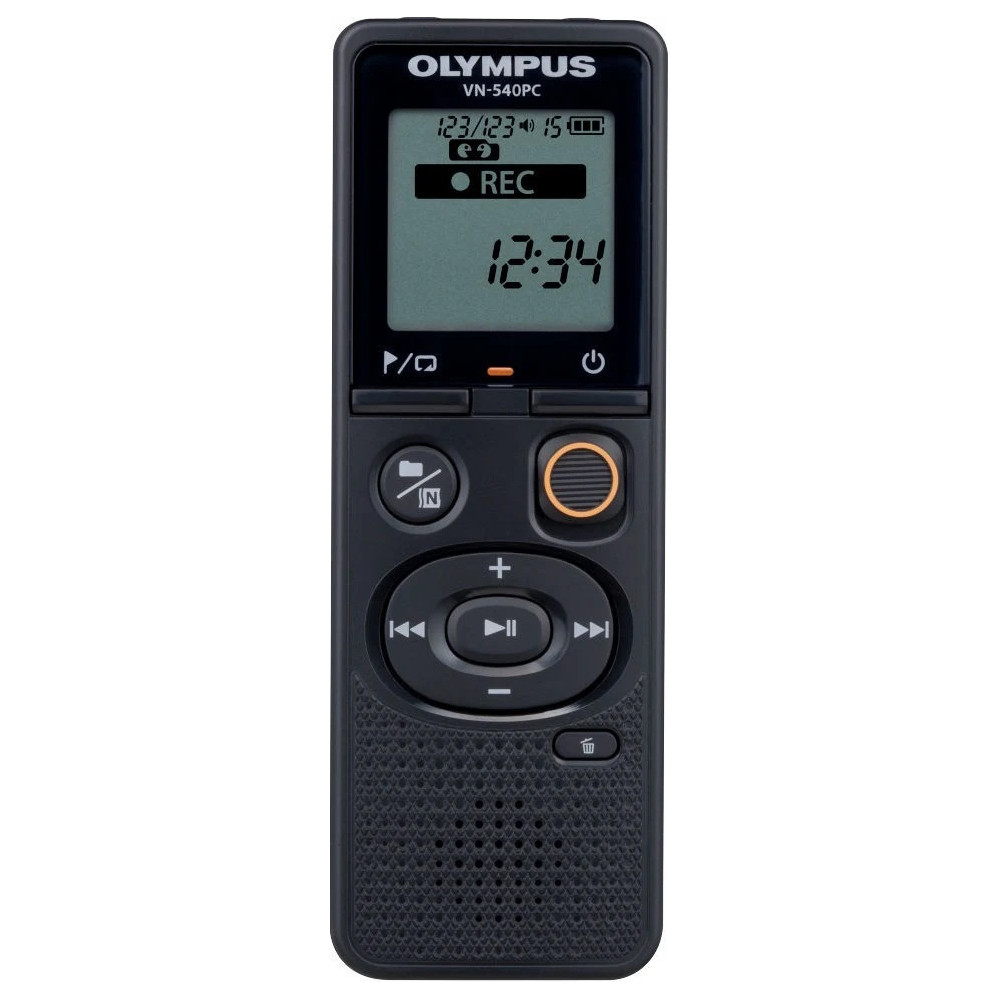 Olympus Digital Voice Recorder (OM Branded) VN-540PC Segment display 1.39', WMA, Black