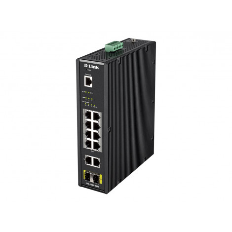 D-LINK DIS-200G-12PS L2 Managed Industrial Switch with 10 10/100/1000Base-T and 2 1000Base-X SFP ports D-Link Switch DIS-200G-12