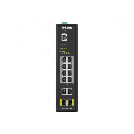 D-LINK DIS-200G-12PS L2 Managed Industrial Switch with 10 10/100/1000Base-T and 2 1000Base-X SFP ports D-Link Switch DIS-200G-12