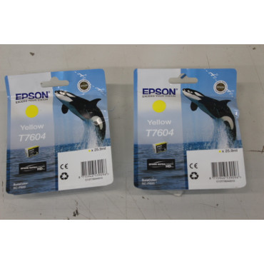 SALE OUT. Epson T7604 ink, Yellow Epson T7604 Ink Cartridge, Yellow, DAMAGED PACKAGING