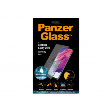 PanzerGlass Samsng Galaxy S21 FE CF Hybrid glass Black Screen Protector Antibacterial Works with in-screen fingerprint reader Fu