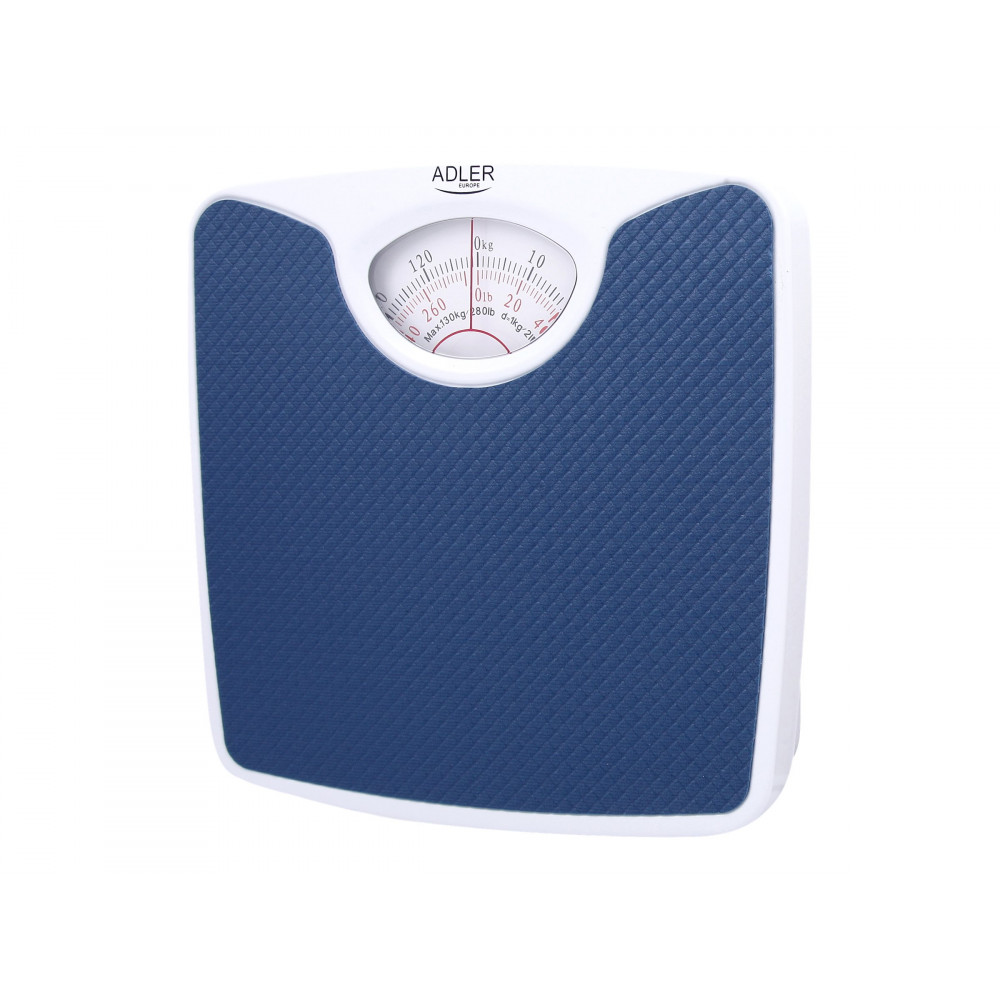 Adler Mechanical bathroom scale AD 8151b Maximum weight (capacity) 130 kg Accuracy 1000 g Blue/White