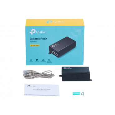 TP-LINK PoE+ Injector Adapter TL-POE160S 10/100/1000 Mbit/s Ethernet LAN (RJ-45) ports 1x10/100/1000Mbps RJ45 data-in port, 1x10
