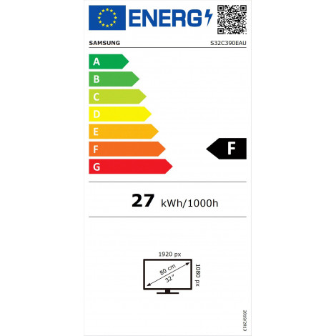 Samsung Curved Monitor LS32C390EAUXEN 32 " VA FHD 16:9 4 ms 250 cd/m Black HDMI ports quantity 2 75 Hz