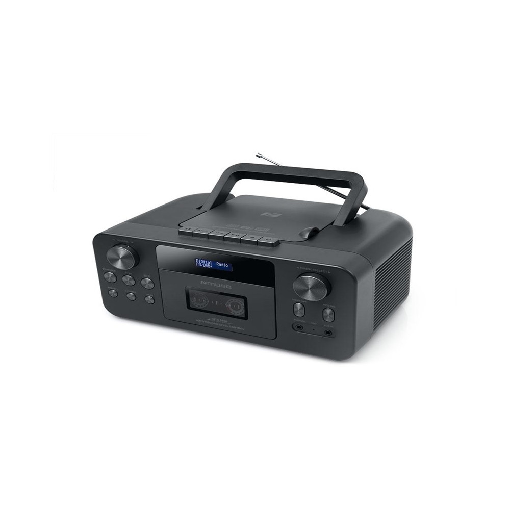 Muse Portable CD Radio Cassette Recorder With Bluetooth M-182 DB AUX in Black