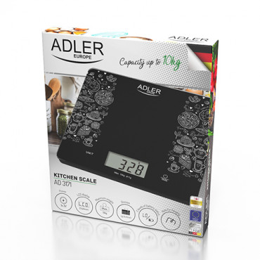 Adler Kitchen scale AD 3171 Maximum weight (capacity) 10 kg Graduation 1 g Display type LCD Black