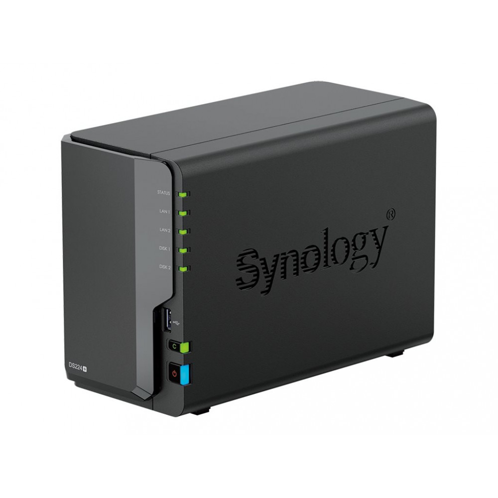 Synology Tower NAS DS224+ up to 2 HDD/SSD Intel Celeron J4125 Processor frequency 2.0 GHz 2 GB DDR4