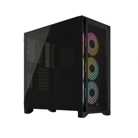 Corsair Tempered Glass PC Case iCUE 4000D RGB AIRFLOW Side window Black Mid-Tower Power supply included No