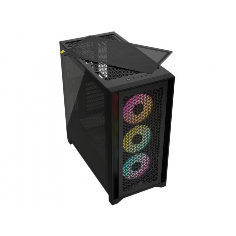 Corsair Tempered Glass PC Case iCUE 4000D RGB AIRFLOW Side window Black Mid-Tower Power supply included No