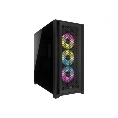 Corsair Tempered Glass PC Case iCUE 5000D RGB AIRFLOW Side window Black Mid-Tower Power supply included No