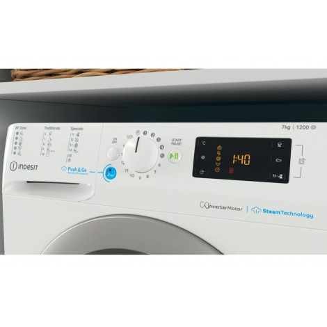 INDESIT Washing machine BWSE 71295X WSV EU Energy efficiency class B Front loading Washing capacity 7 kg 1200 RPM Depth 43.5 cm 