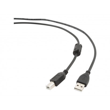 USB 2.0 A-plug B-plug 3 m (10 ft) cable with ferrite core Gembird