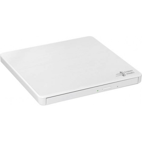 H.L Data Storage Ultra Slim Portable DVD-Writer GP60NW60 Interface USB 2.0 DVD R/RW CD read speed 24 x CD write speed 24 x White