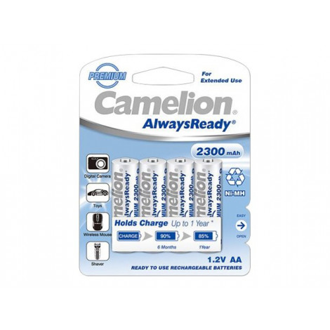 Camelion AA/HR6 2300 mAh AlwaysReady Rechargeable Batteries Ni-MH 4 pc(s)