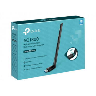 TP-LINK Dual Band USB Adapter Archer T3U Plus 2.4GHz/5GHz, 802.11ac, AC1300, External Antenna, MU-MIMO Technology