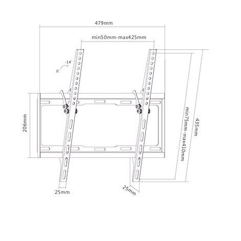 Sunne Wall mount 32-55-ET 32-55 " Tilt Maximum weight (capacity) 35 kg Black