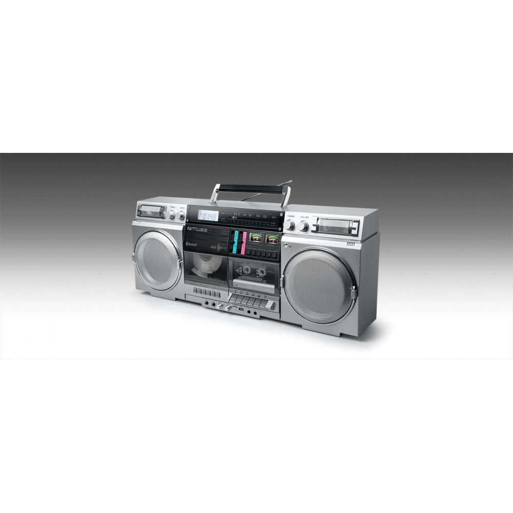 Muse M-380 GBS Ghetto Blasters, Silver Muse
