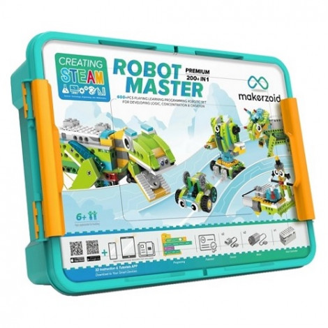 MAKERZOID Robot Master Premium programuojamas konstruktorius 200in1