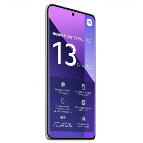 Xiaomi Redmi Note 13 Pro+ Aurora Purple 6.67 " AMOLED 1220 x 2712 pixels Mediatek Dimensity 7200 Ultra Internal RAM 12 GB 512 GB