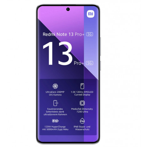 Xiaomi Redmi Note 13 Pro+ Aurora Purple 6.67 " AMOLED 1220 x 2712 pixels Mediatek Dimensity 7200 Ultra Internal RAM 12 GB 512 GB