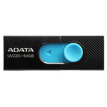 ADATA UV220 64GB USB Flash Drive, Black/Blue ADATA