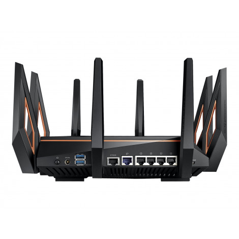 Asus GT-AX11000 Tri-band WiFi Gaming Router ROG Rapture 802.11ax 4804+1148 Mbit/s 10/100/1000 Mbit/s Ethernet LAN (RJ-45) ports 