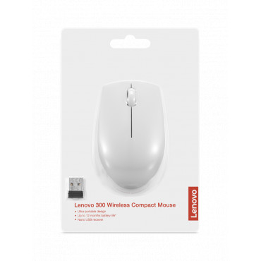 Lenovo | Compact Mouse with battery | 300 | Wireless | Cloud Grey