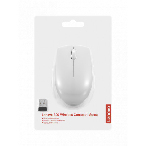 Lenovo | Compact Mouse with battery | 300 | Wireless | Cloud Grey