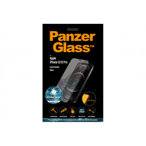 PanzerGlass | Apple | For iPhone 12/12 Pro | Glass | Black | 100% touch The coating is non-toxic | Case Friendly