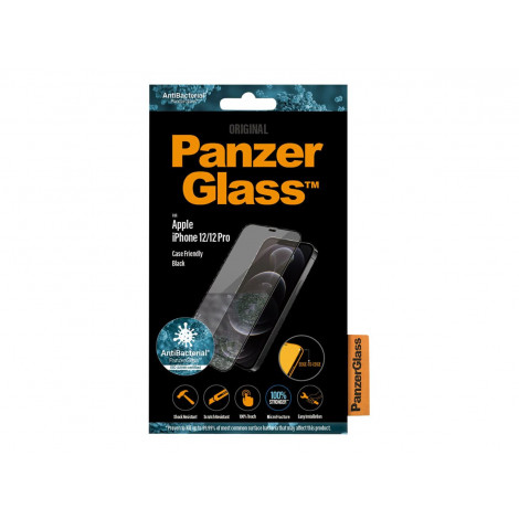 PanzerGlass | Apple | For iPhone 12/12 Pro | Glass | Black | 100% touch The coating is non-toxic | Case Friendly