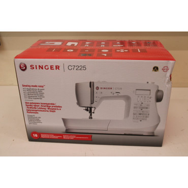 SALE OUT. Singer Sewing Machine C7225 Number of stitches 200 Number of buttonholes 8 White DAMAGED PACKAGING, SCRATCHED PEDAL