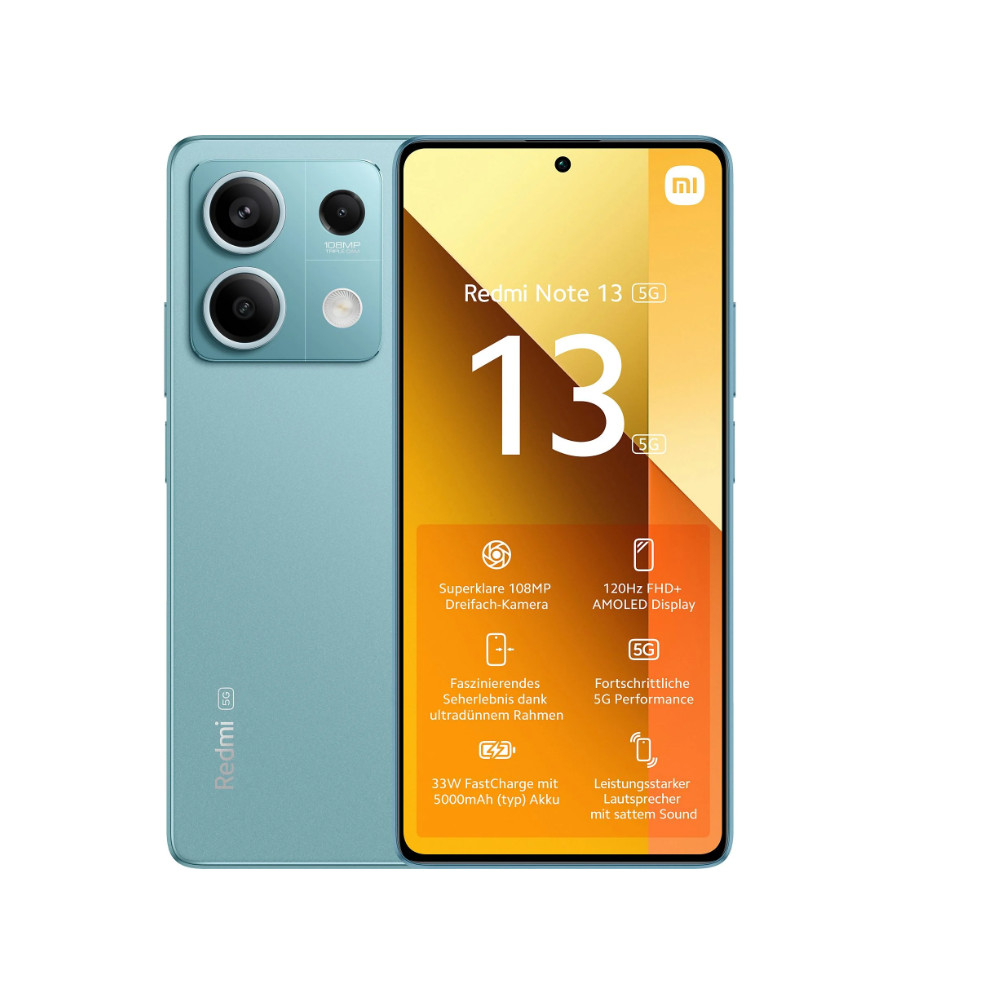 Xiaomi | Redmi | Note 13 | Ocean Teal | 6.67 " | AMOLED | 1080 x 2400 pixels | Mediatek | Dimensity 6080 | Internal RAM 8 GB | 2