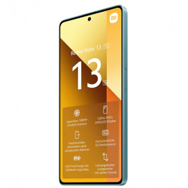 Xiaomi | Redmi | Note 13 | Ocean Teal | 6.67 " | AMOLED | 1080 x 2400 pixels | Mediatek | Dimensity 6080 | Internal RAM 8 GB | 2