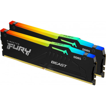 Kingston Fury Beast 16GB DDR5, 6000 MHz, CL36, 288-Pin, DIMM Kit (8GB x 2) Kingston