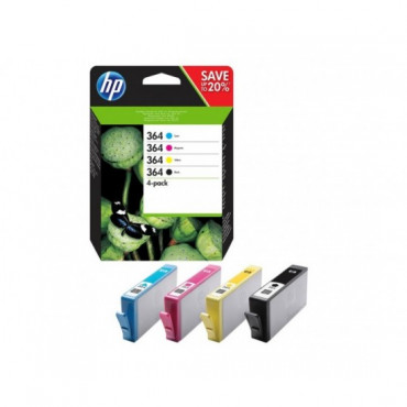 HP No.364 Kasečiu rinkinys (N9J73AE), juoda ir trispalve