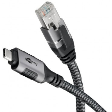 Goobay 70696 USB-A 3.1 to RJ45 Ethernet Cable, 1 m