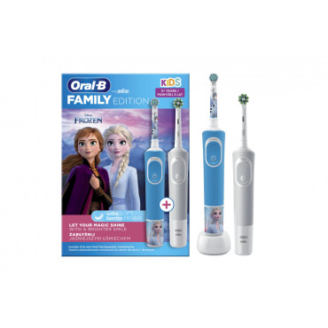 Electric Toothbrush | D100 Kids Frozen + Vitality Pro D103 | Rechargeable | For adults and children | Number of brush heads incl
