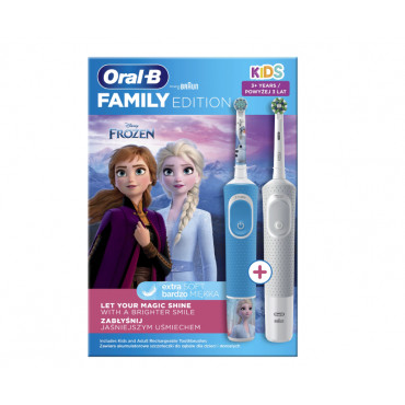 Electric Toothbrush | D100 Kids Frozen + Vitality Pro D103 | Rechargeable | For adults and children | Number of brush heads incl