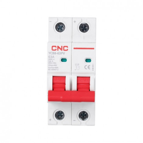 DC automatinis jungiklis, 2 kontaktų, 63A, 500VDC, 6kA