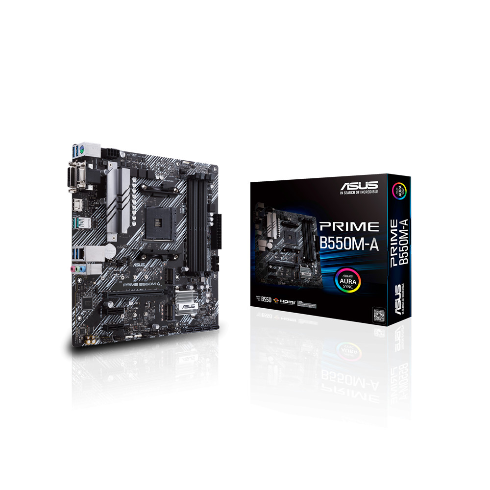 Asus | PRIME B550M-A | Processor family AMD | Processor socket AM4 | DDR4 | Memory slots 4 | Supported hard disk drive interface