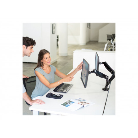 Fellowes arm for 2 monitors - Platinum black