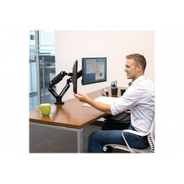 Fellowes arm for 2 monitors - Platinum black