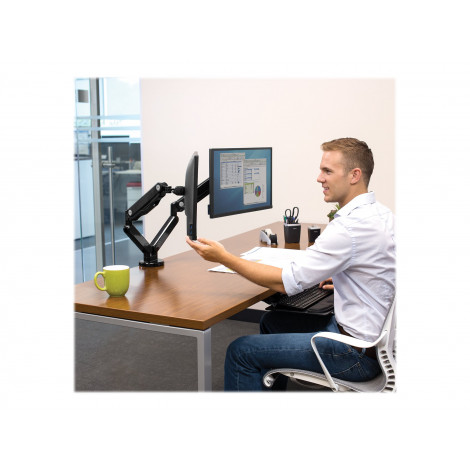 Fellowes arm for 2 monitors - Platinum black