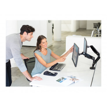 Fellowes arm for 2 monitors - Platinum black